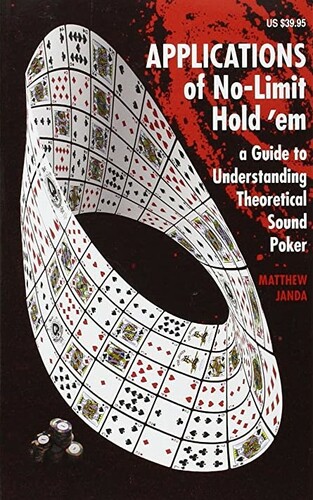 Applications of no-limit Holde'em poker book cover with a poker cards circle on a black and red background