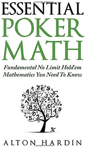 Essential poker math book cover with vector tree made out of numbers on a white background